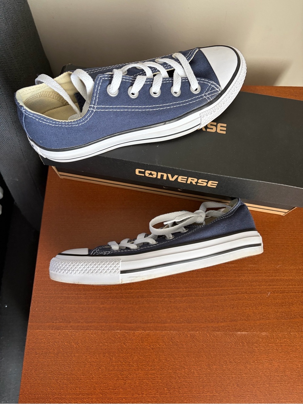 Converse Classic Low Top Sneakers - Navy & White - Picture 5 of 6
